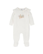 Bebe Emmy Velour Zip Onesie - Snow
