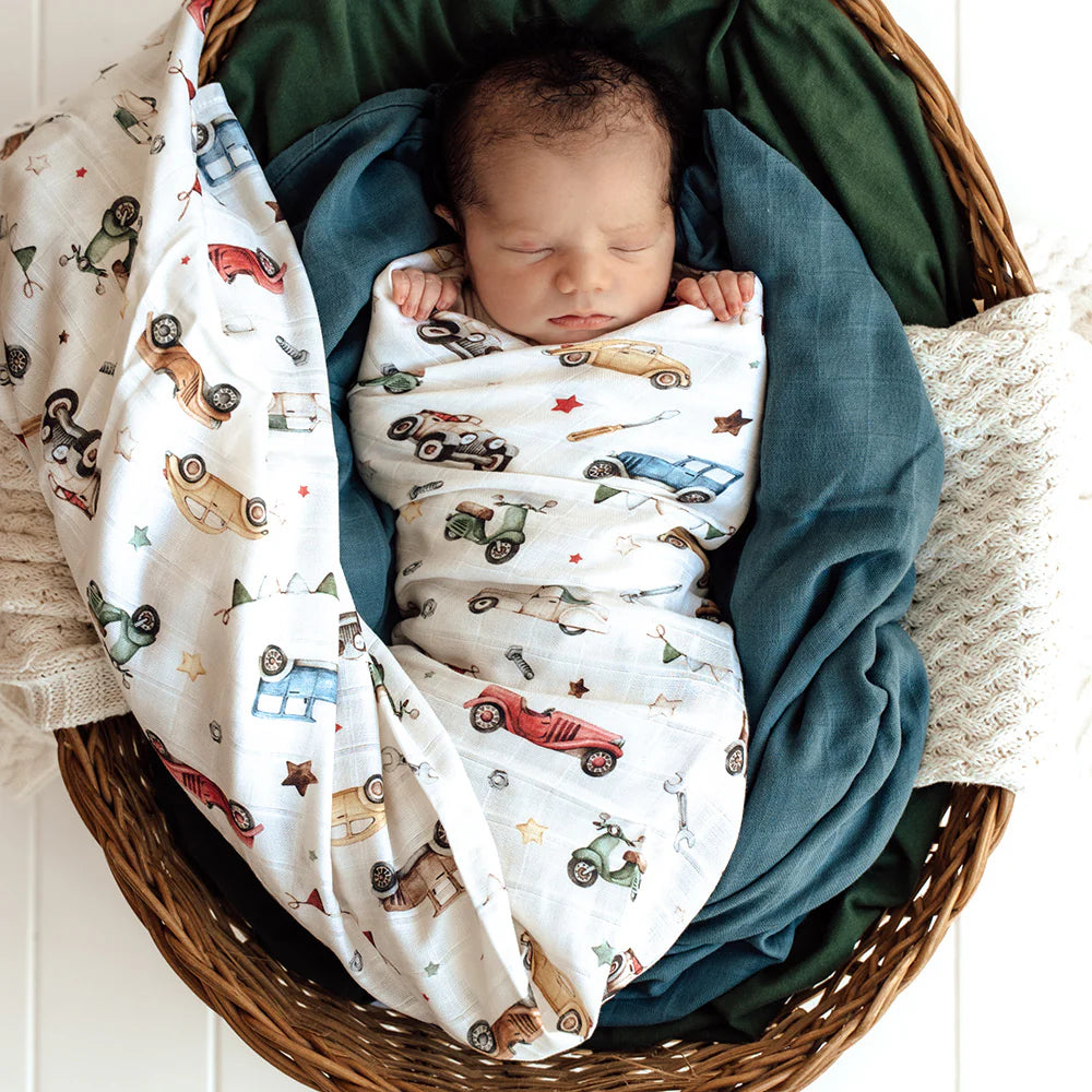 Snuggle Hunny Vintage Cars Muslin Wrap