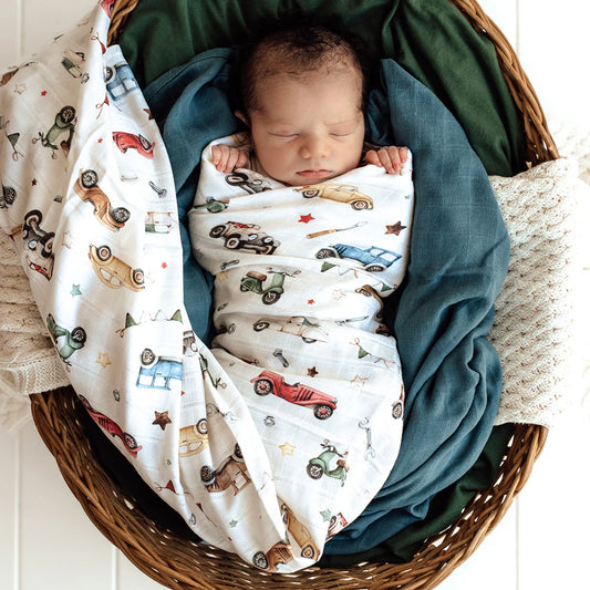 Snuggle Hunny Vintage Cars Muslin Wrap