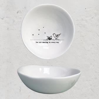 East Of India Wobbly Porcelain Bowls Medium