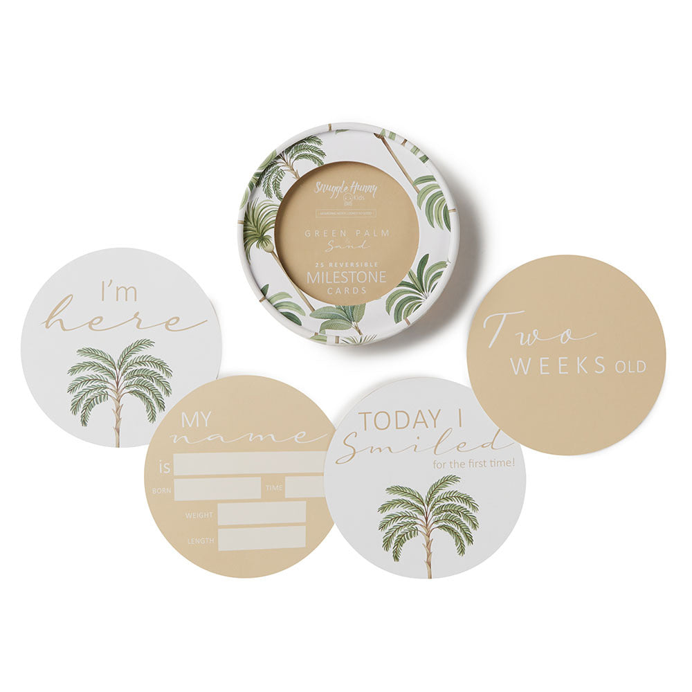 Snuggle Hunny Milestone Cards - Green Palm & Sand