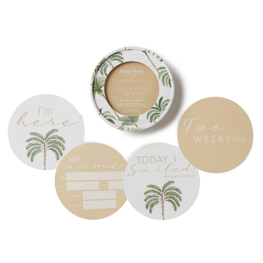 Snuggle Hunny Milestone Cards - Green Palm & Sand