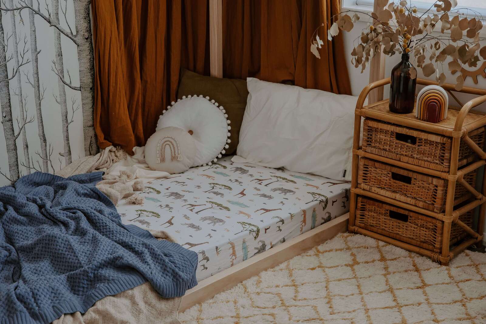 Snuggle Hunny Fitted Cot Sheet - Safari