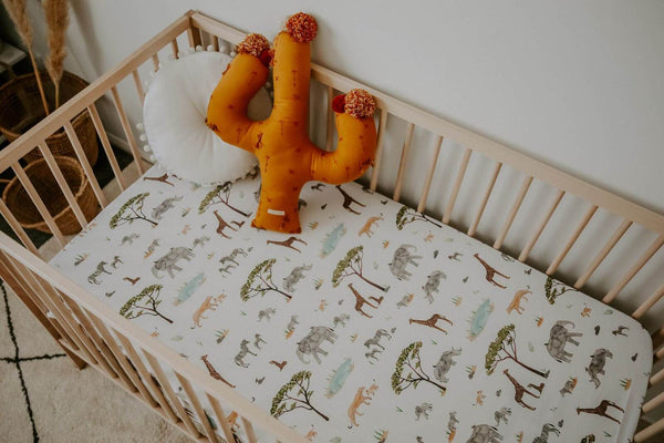 Snuggle Hunny Fitted Cot Sheet - Safari