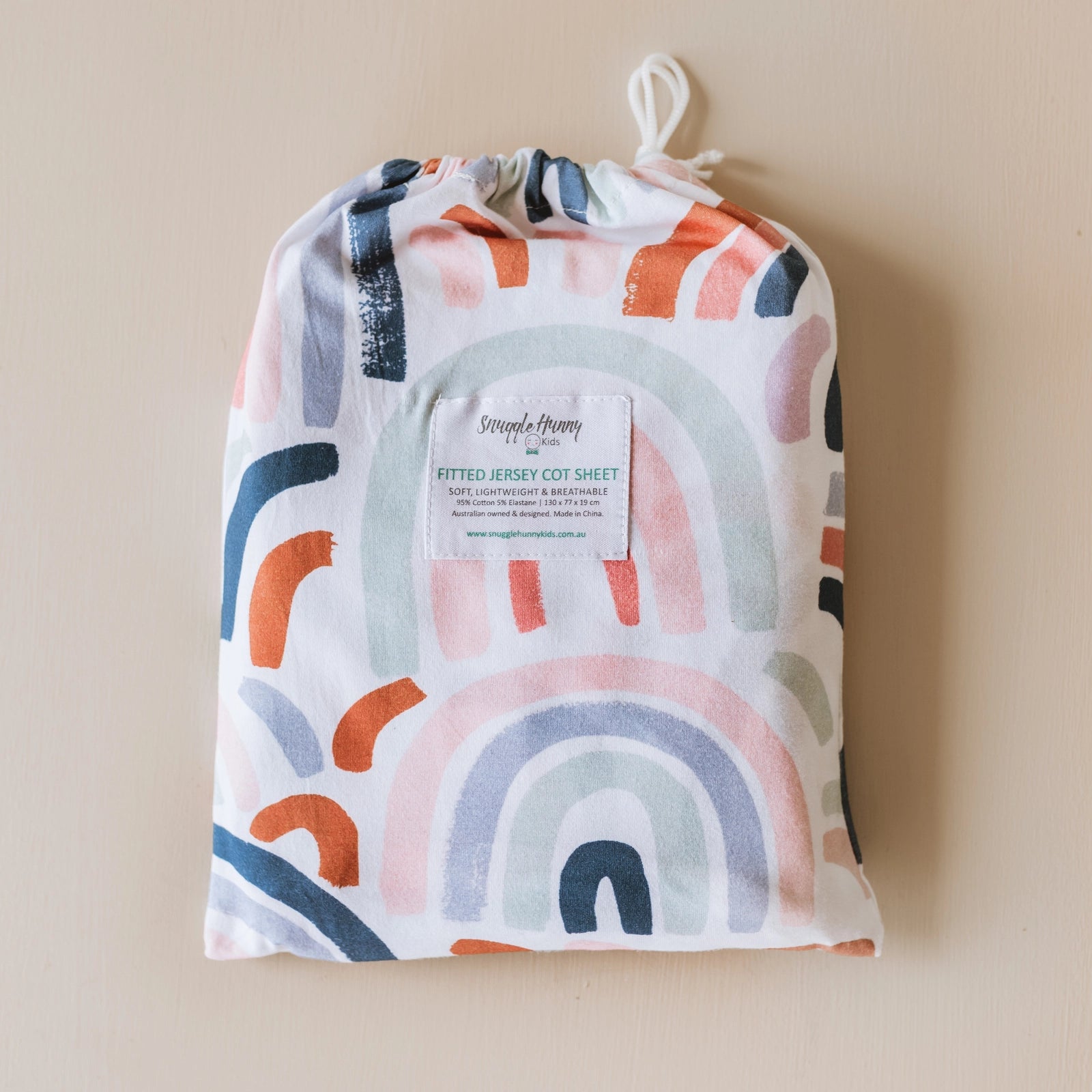 Snuggle Hunny Fitted Cot Sheet - Rainbow