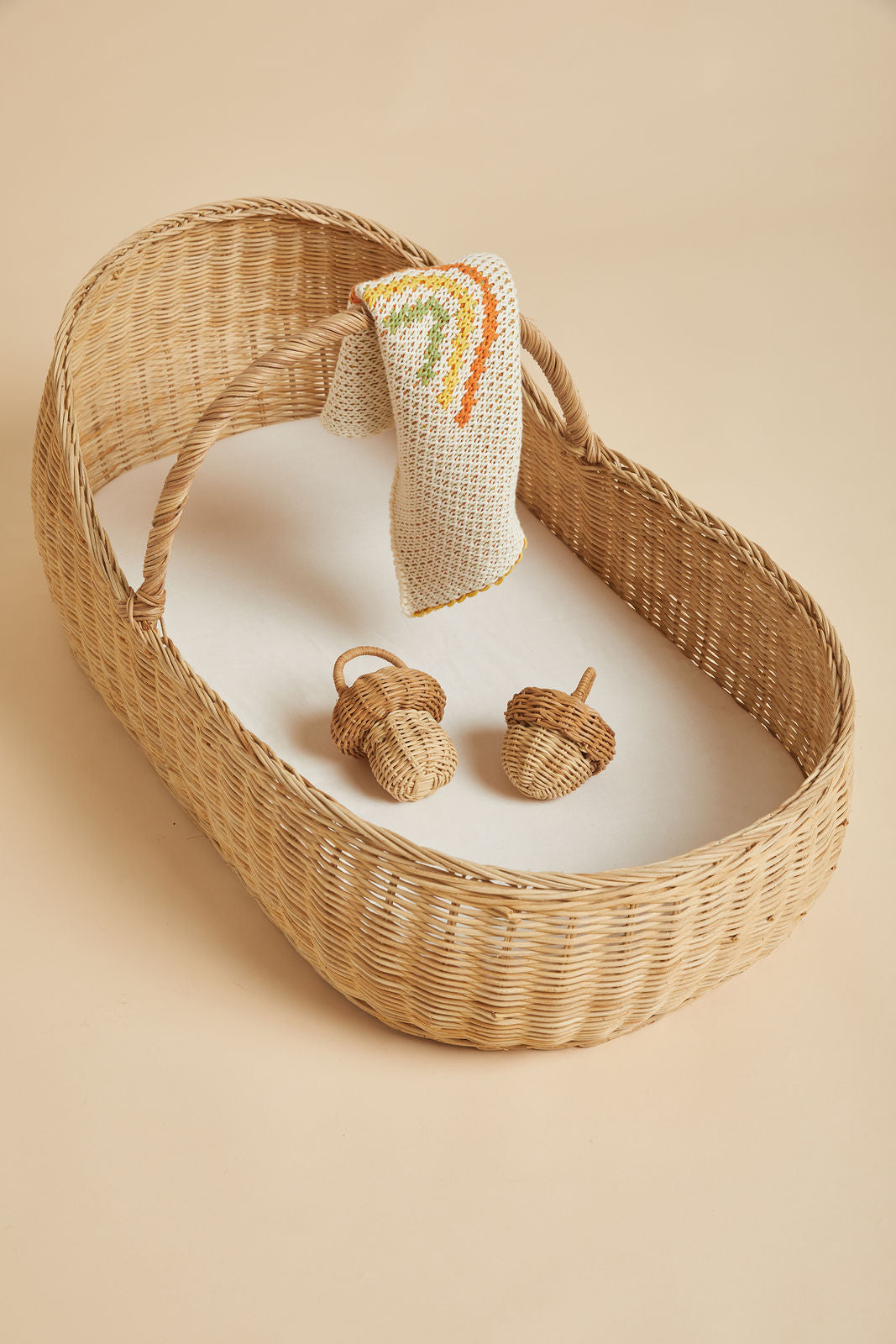 Olli Ella Rattan Acorn Rattle