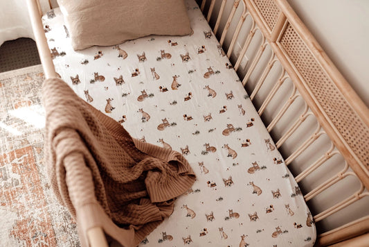 Snuggle Hunny Fitted Cot Sheet - Fox