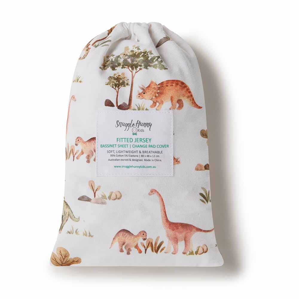 Snuggle Hunny Bassinet Sheet / Change Pad Cover - Dino