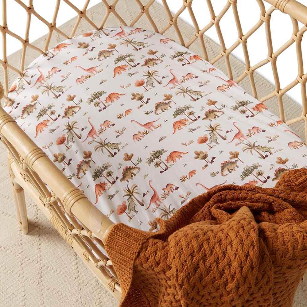 Snuggle Hunny Bassinet Sheet / Change Pad Cover - Dino