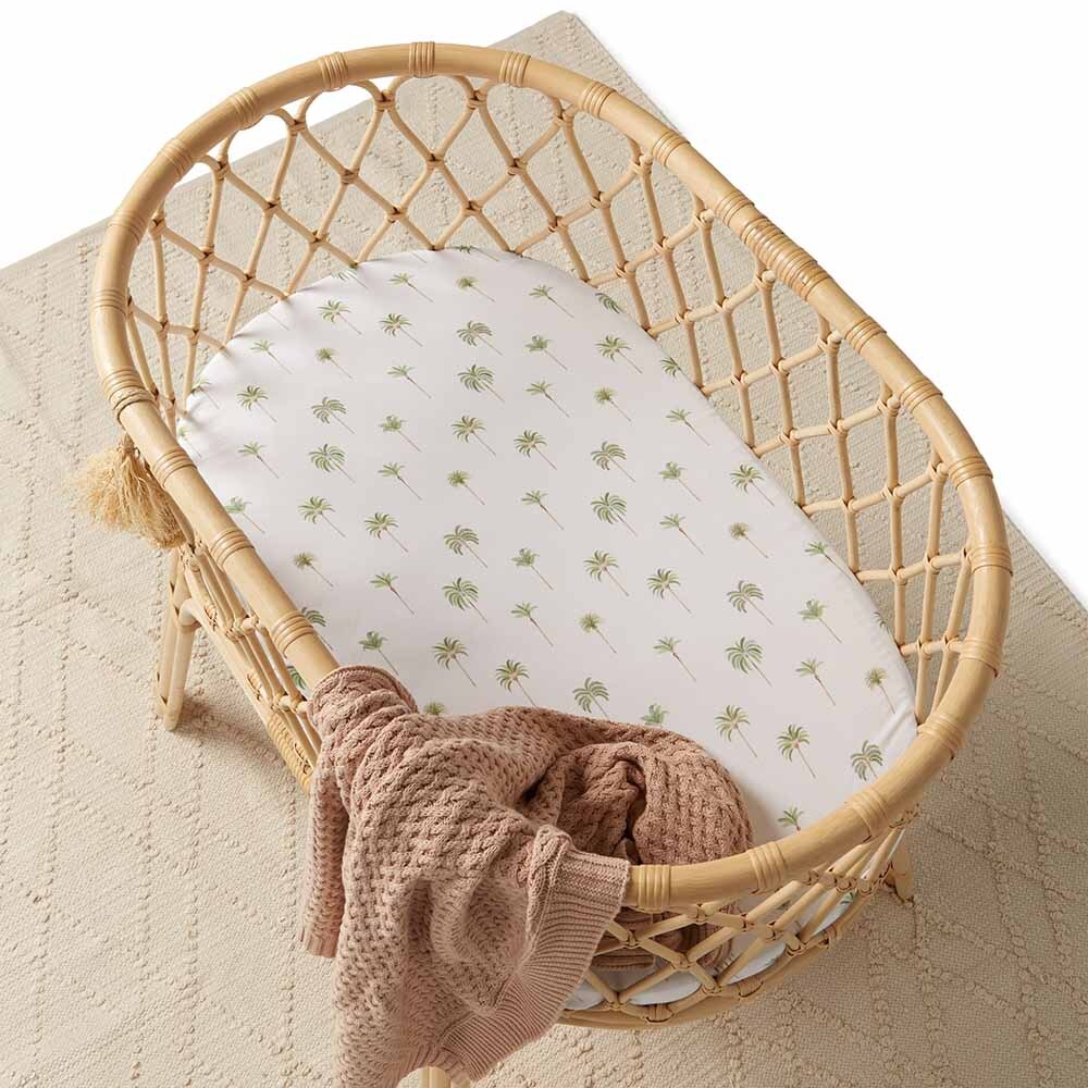 Snuggle Hunny Green Palm Bassinet Sheet / Change Pad Cover