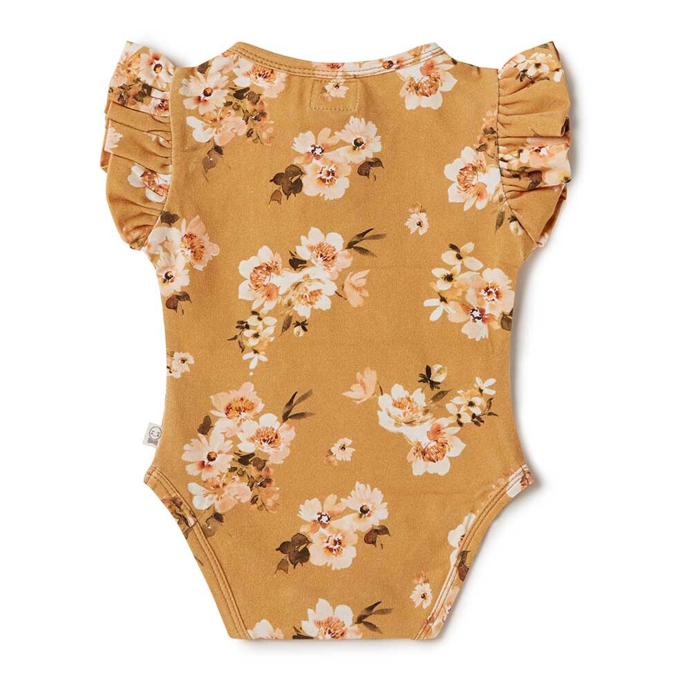 Snuggle Hunny Golden Flower Short Sleeve Organic Bodysuit