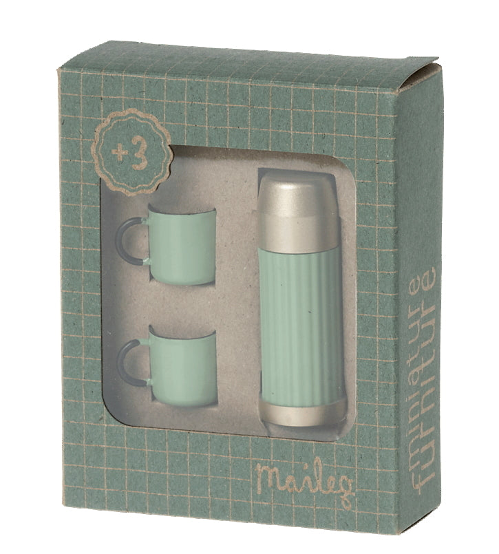 Maileg MINIATURE THERMOS AND CUPS MINT