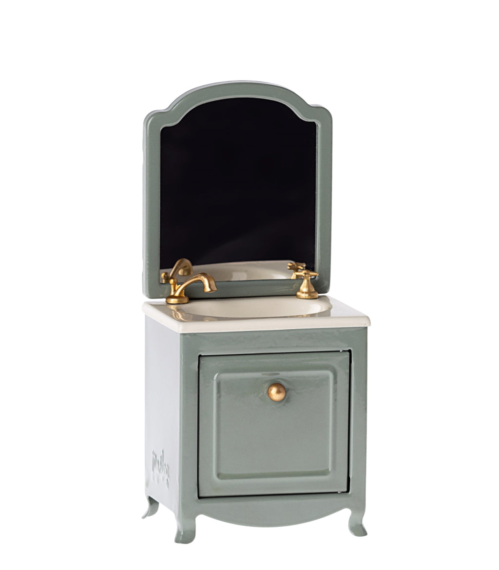 MAILEG MINIATURE SINK DRESSER & MIRROR MINT