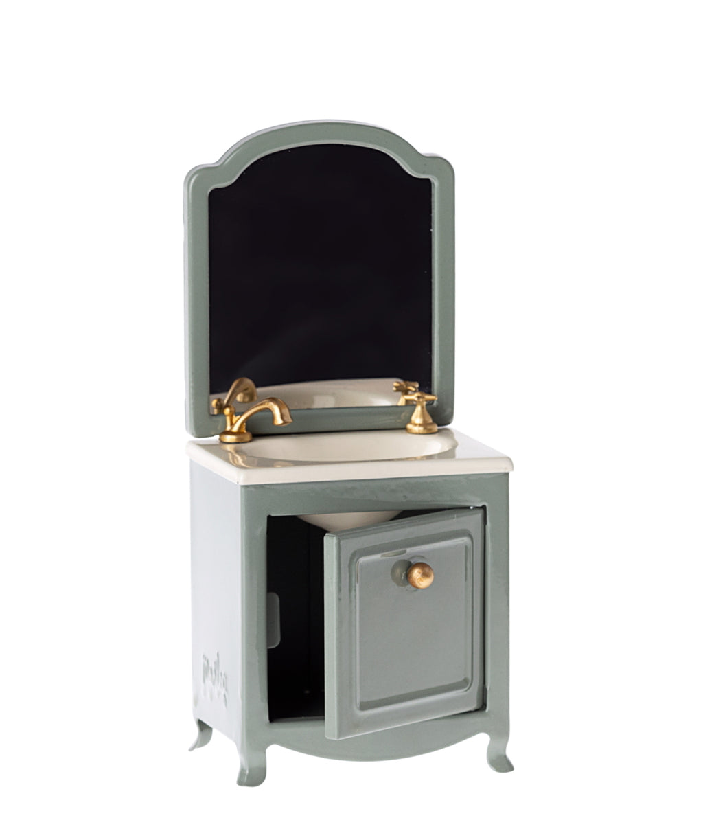MAILEG MINIATURE SINK DRESSER & MIRROR MINT