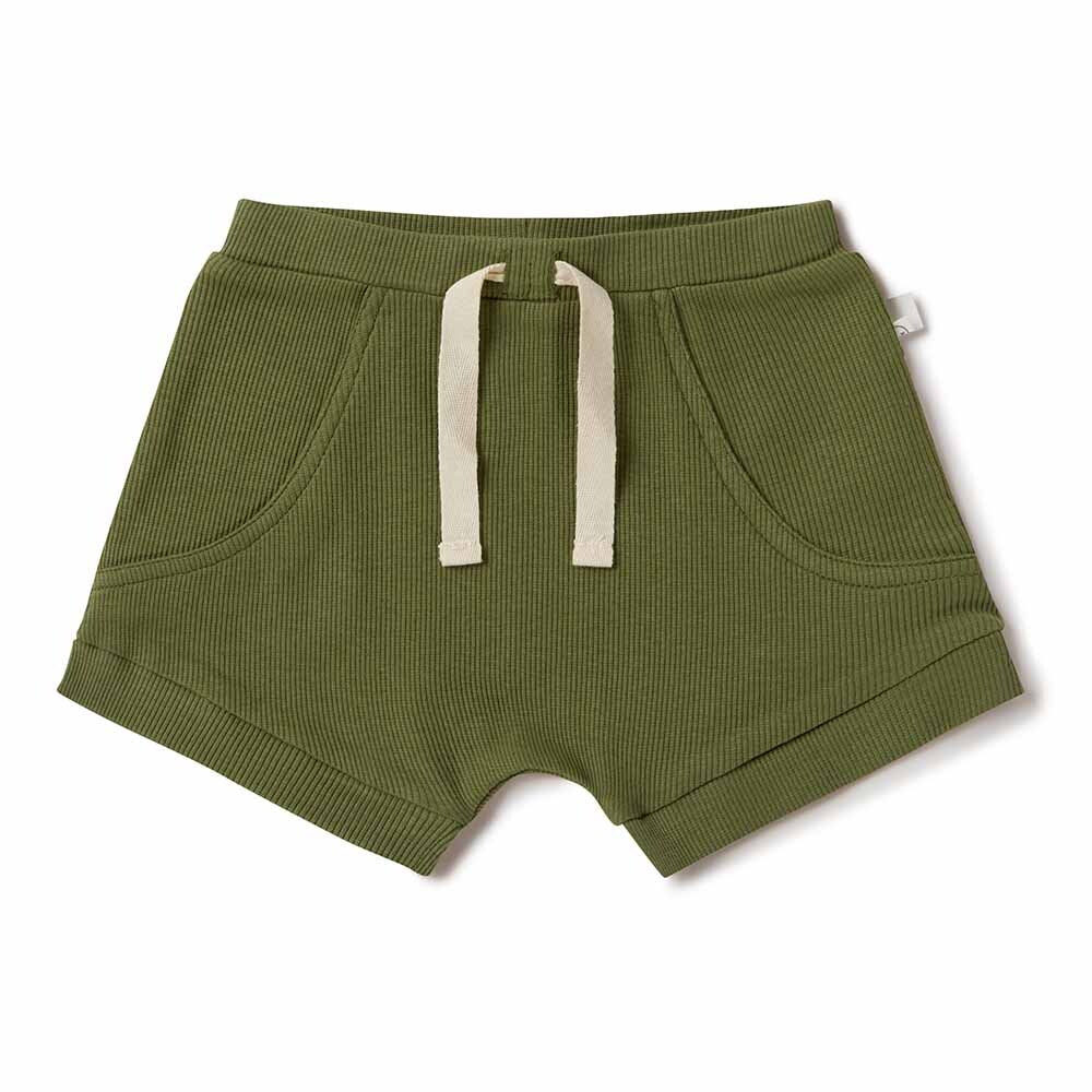 Snuggle Hunny Olive Organic Shorts