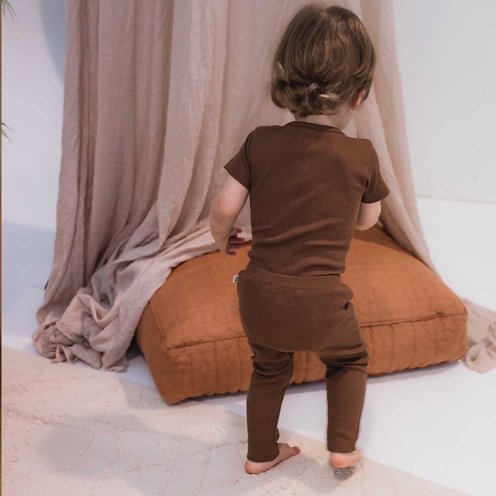 Snuggle Hunny Chocolate Short Sleeve Organic Bodysuit