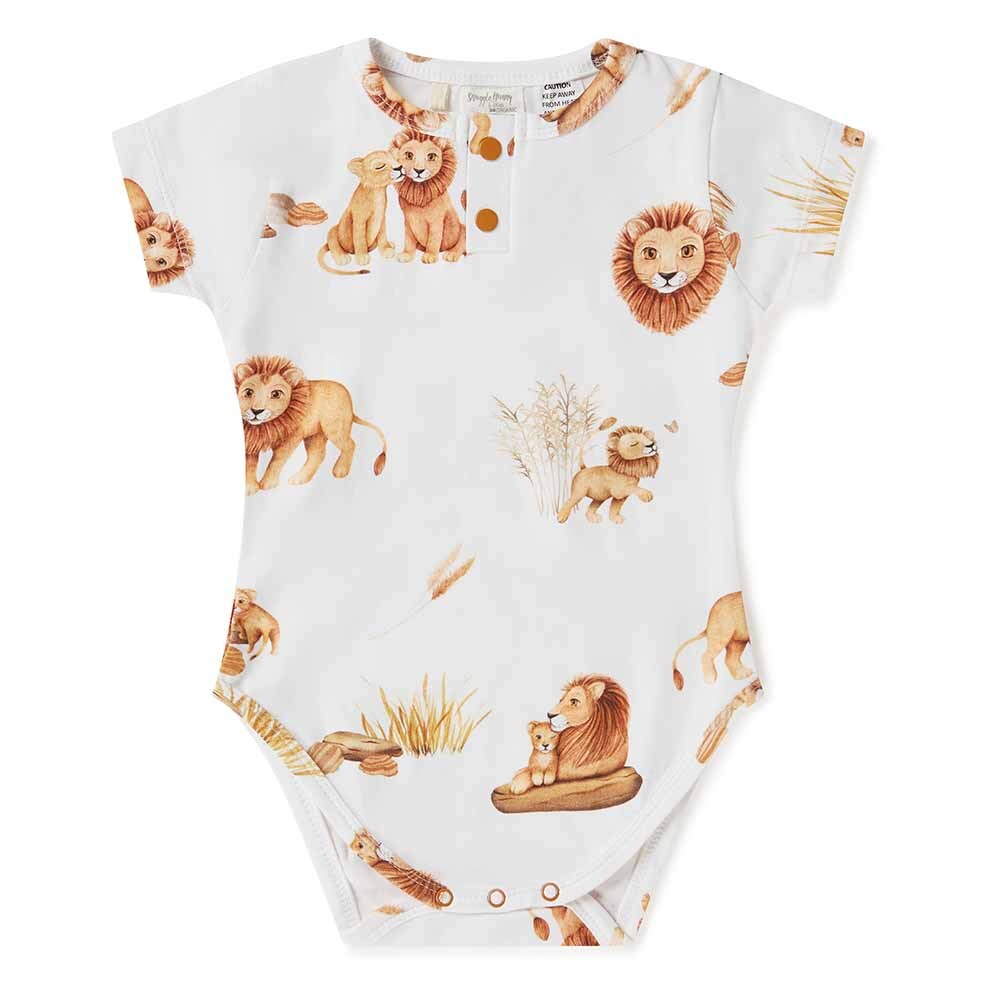 Snuggle Hunny Lion Short Sleeve Organic Bodysuit