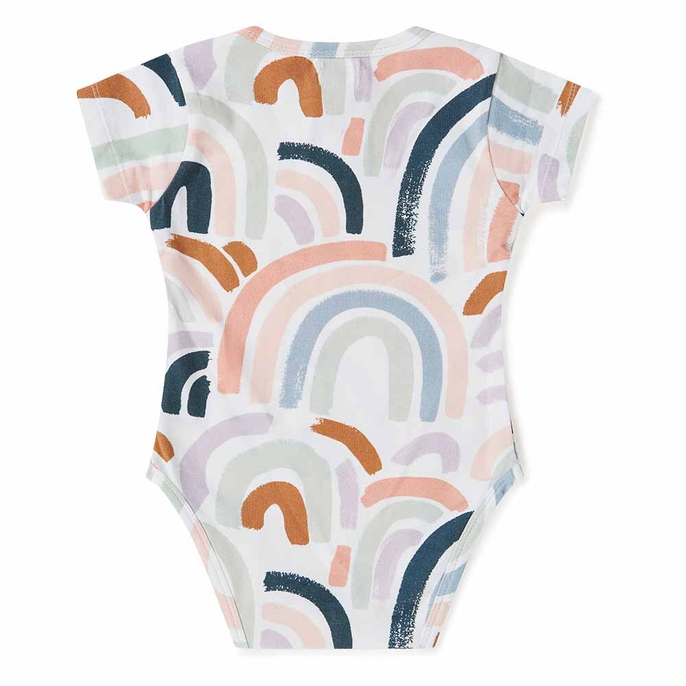 Snuggle Hunny Rainbow Baby Short Sleeve Organic Bodysuit