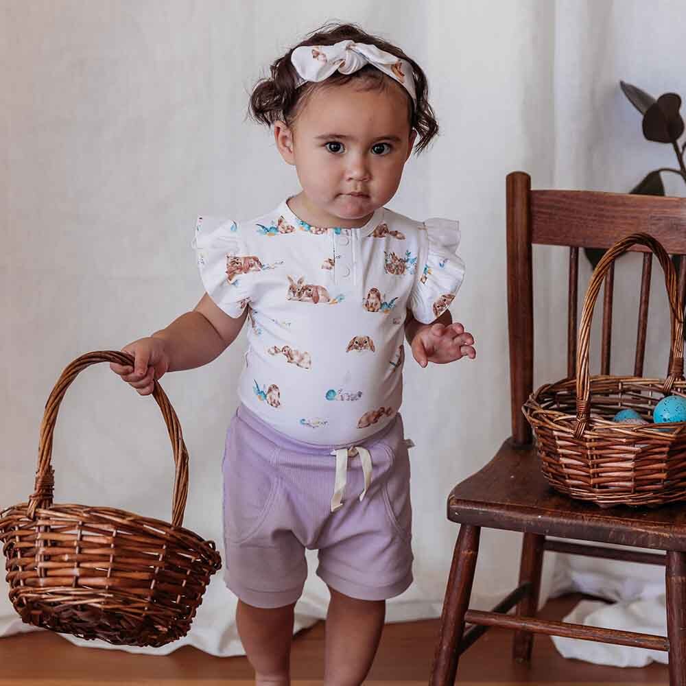 Snuggle Hunny Easter Short Sleeve Frill Bodysuit