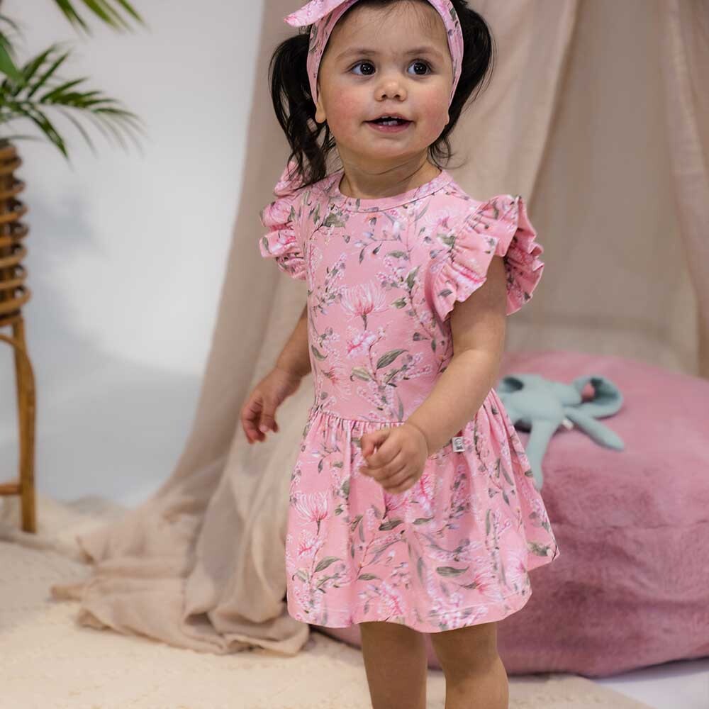 Snuggle Hunny Pink Wattle Organic Dress