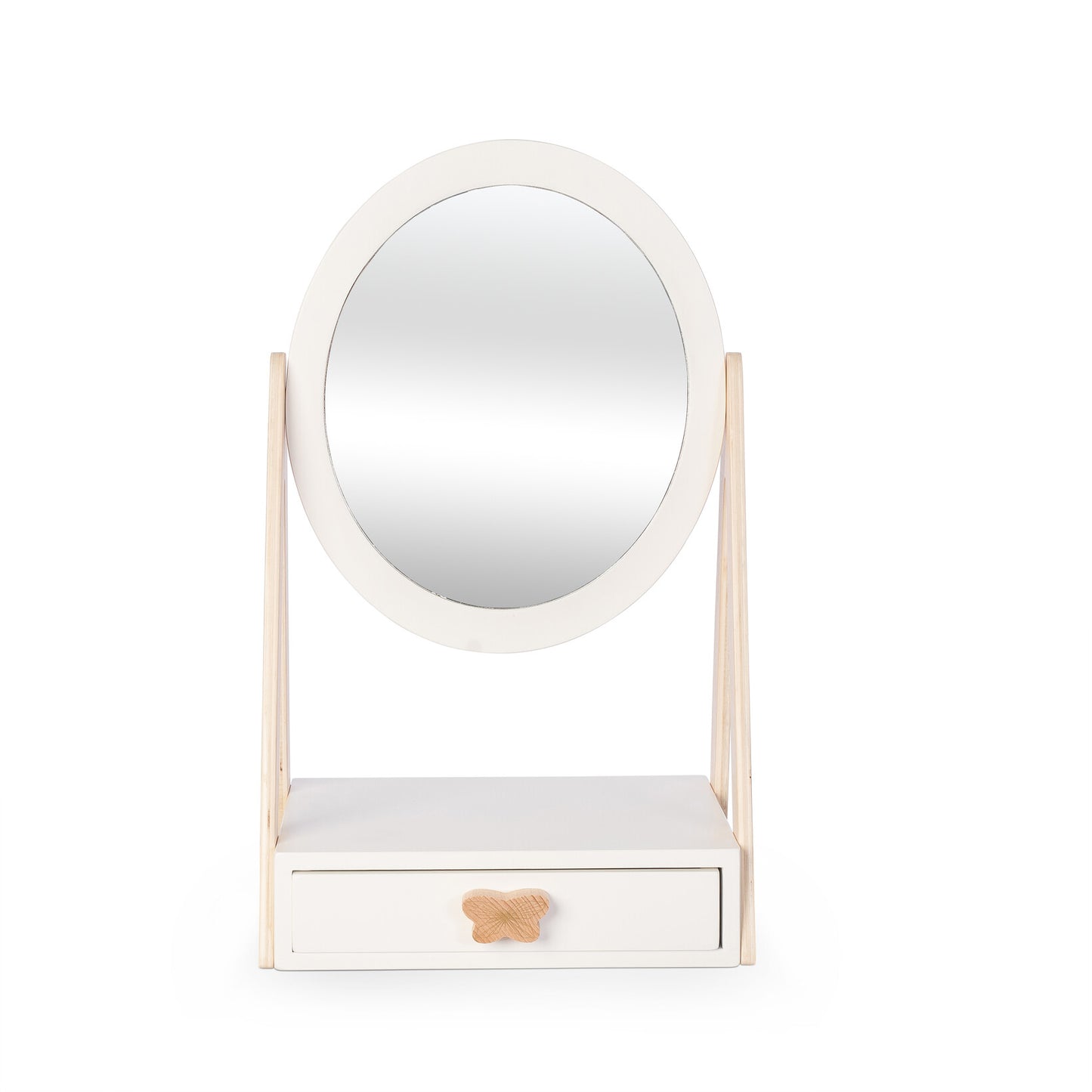 Wooden Play Table Mirror with Drawer