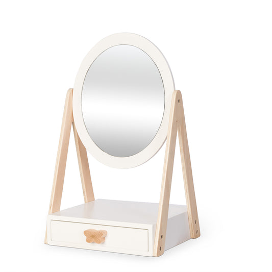 Wooden Play Table Mirror with Drawer