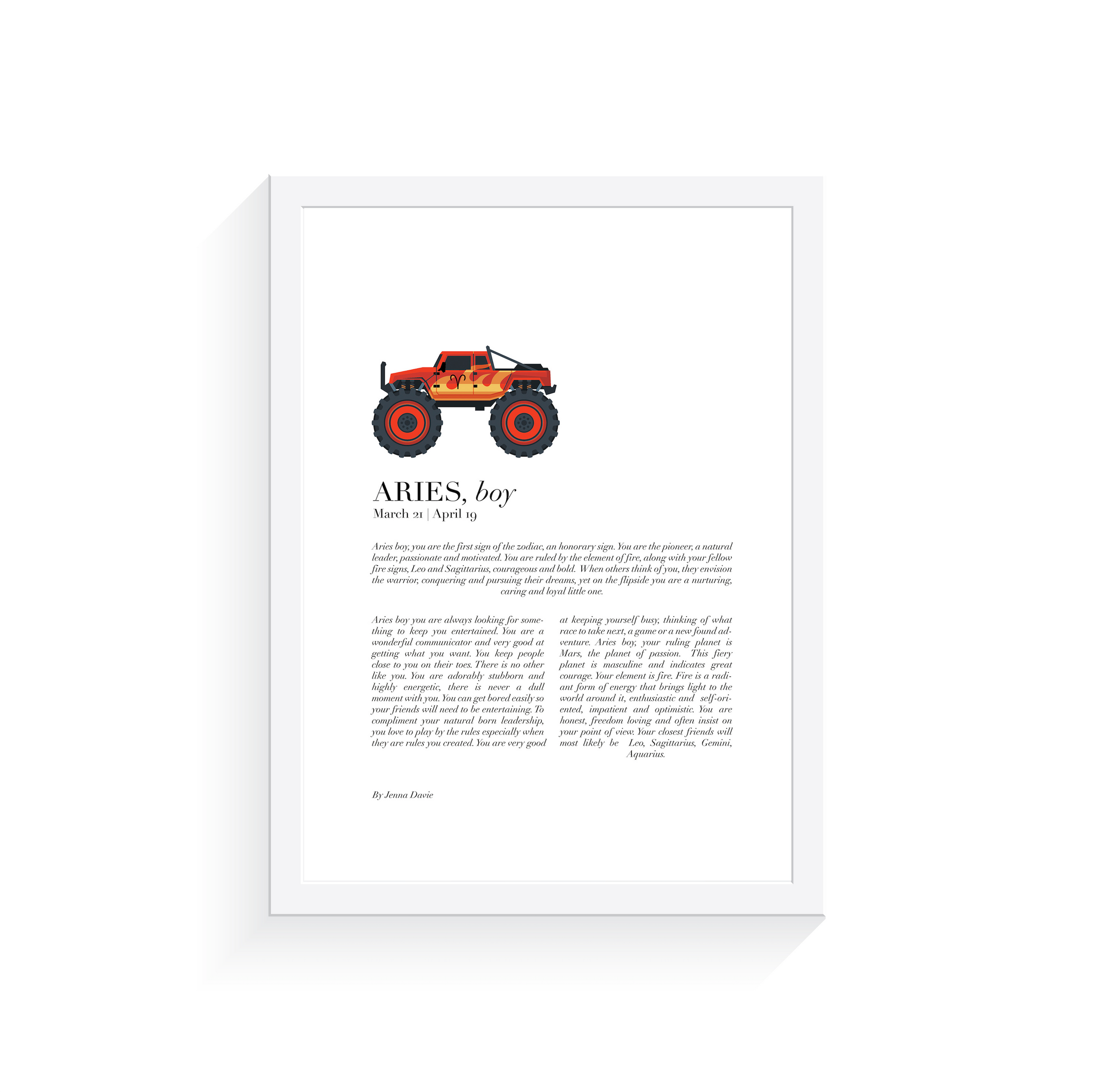 Arty Bub Zodiac Prints Monster Truck