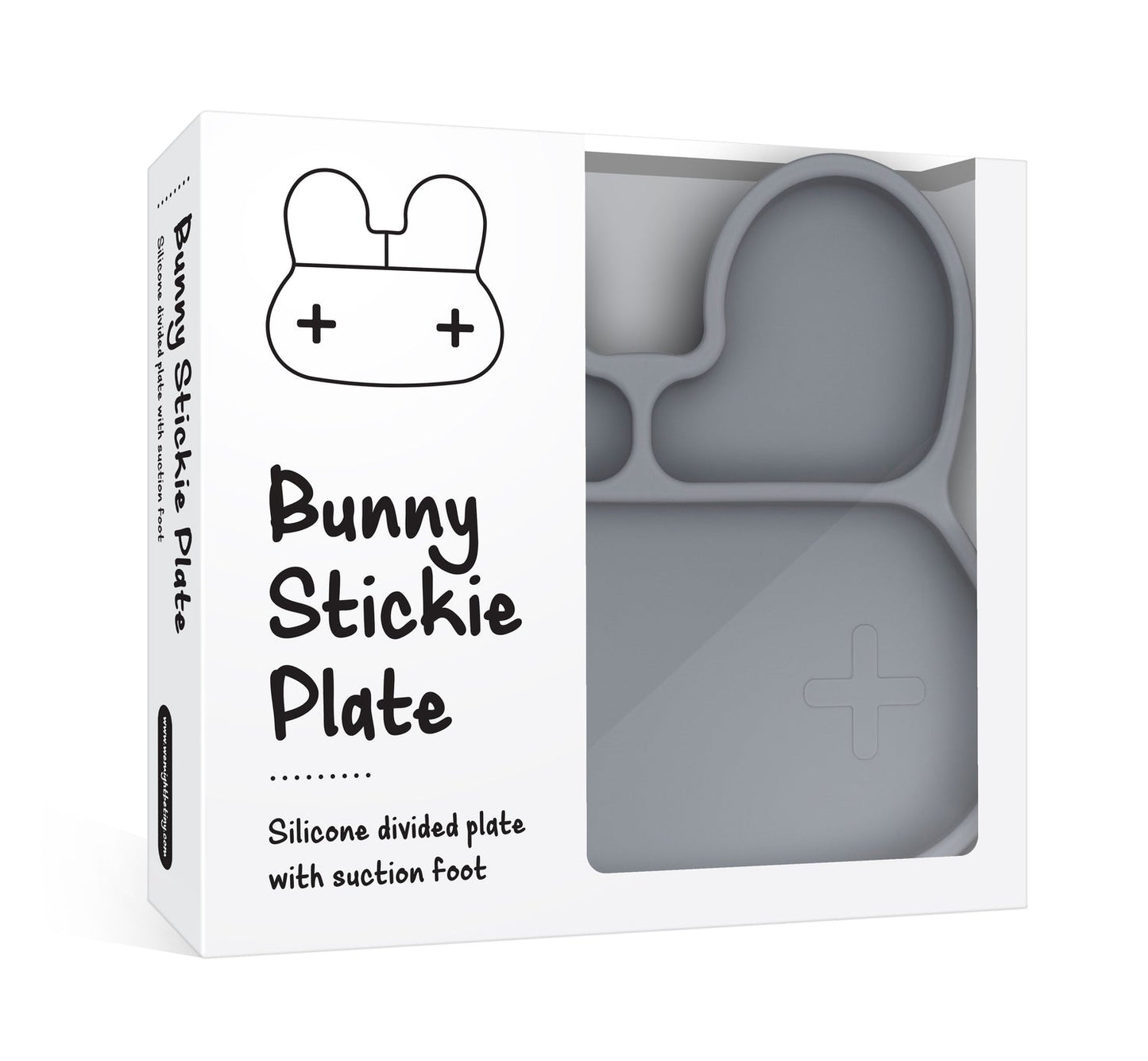 We Might Be Tiny Bunny Stickie Plate - Grey