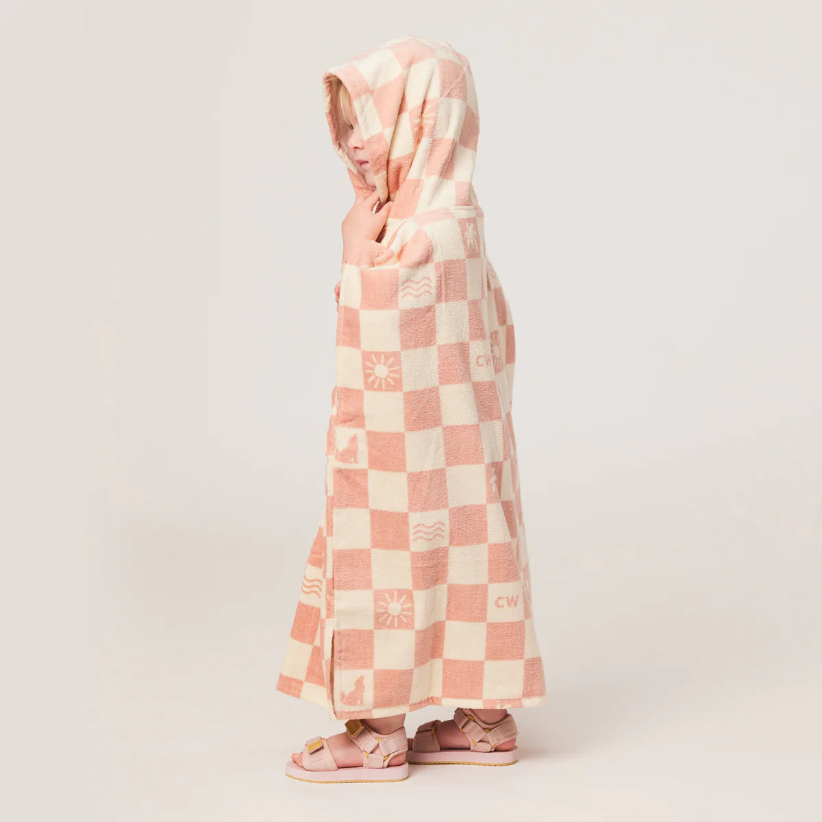 CRYWOLF Hooded Towel Blush Checkered