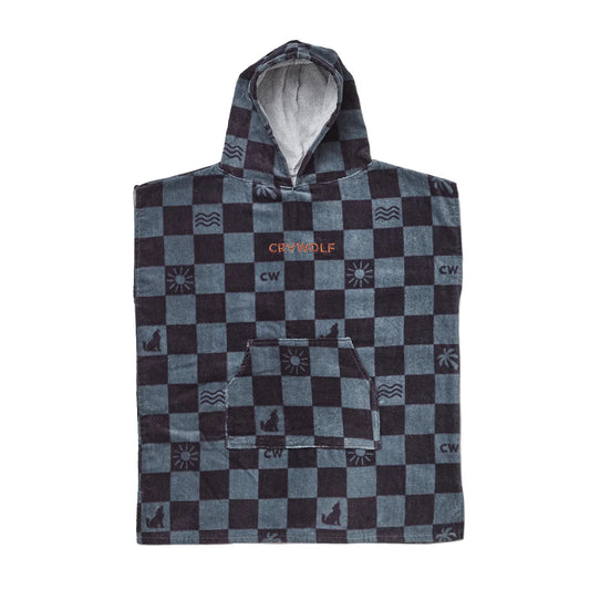 CRYWOLF Hooded Towel Blue Checkered