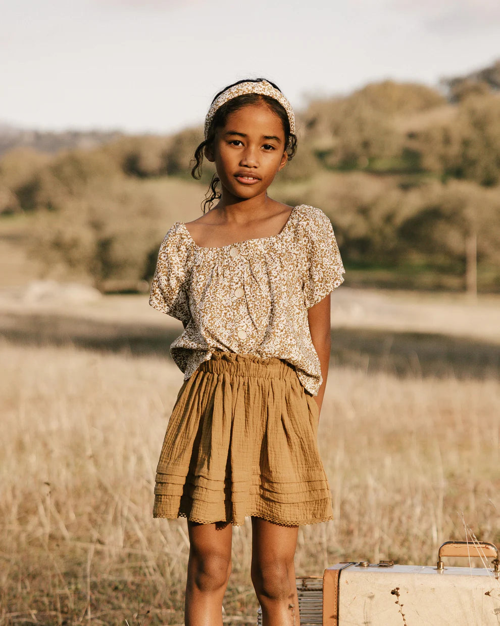 RYLEE + CRU  mae skirt || ochre