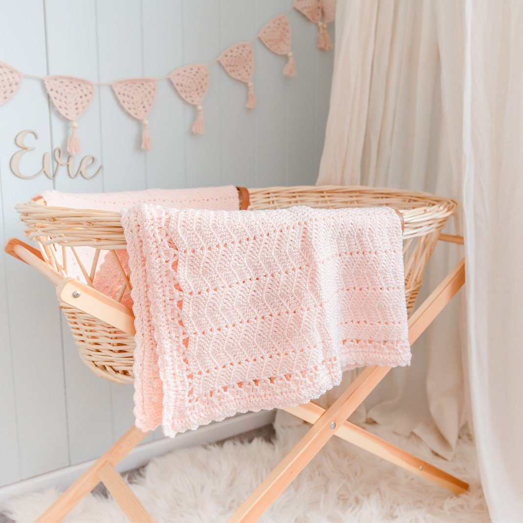 OB Designs Crochet Baby Blanket - Peach