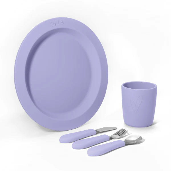 Wild Indiana Fancy 5 piece silicone Dinner Set - Lilac