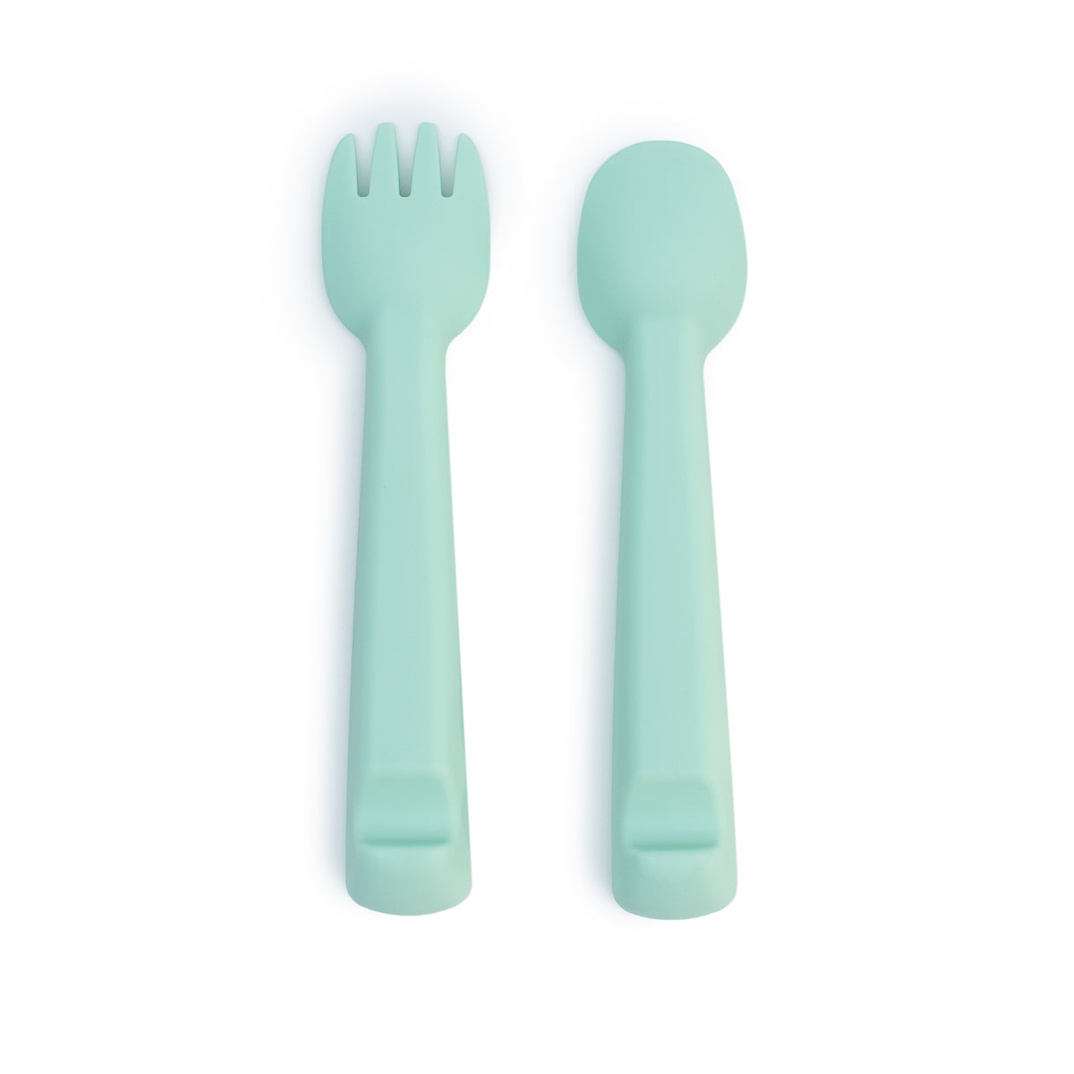 We Might Be Tiny Feedie Fork & Spoon Set - Minty Green