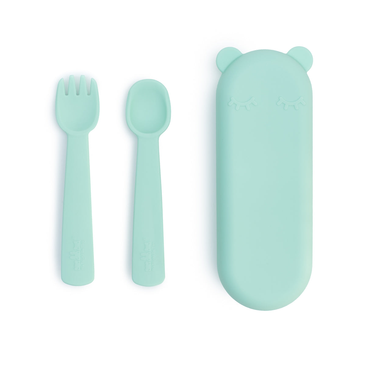 We Might Be Tiny Feedie Fork & Spoon Set - Minty Green