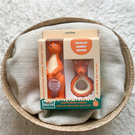 Mizzie the Kangaroo Nurturing Babies Mizzie Teething Gift Set - 100% Natural Rubber Teethers Set