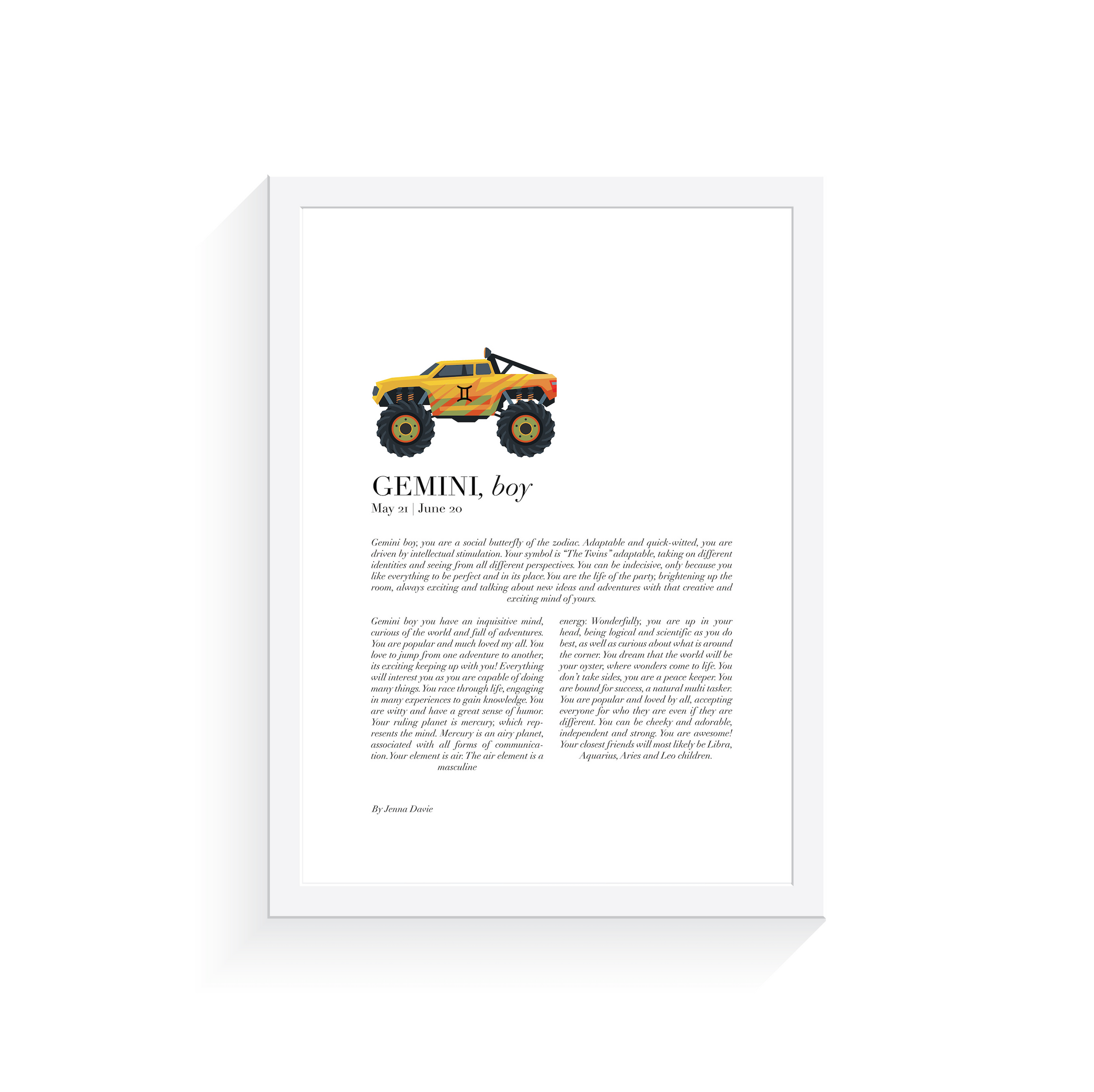 Arty Bub Zodiac Prints Monster Truck