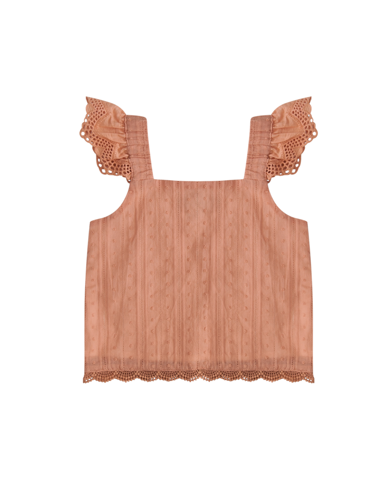 Karibou Giselle Winged Cotton Top - Ripe Apricot