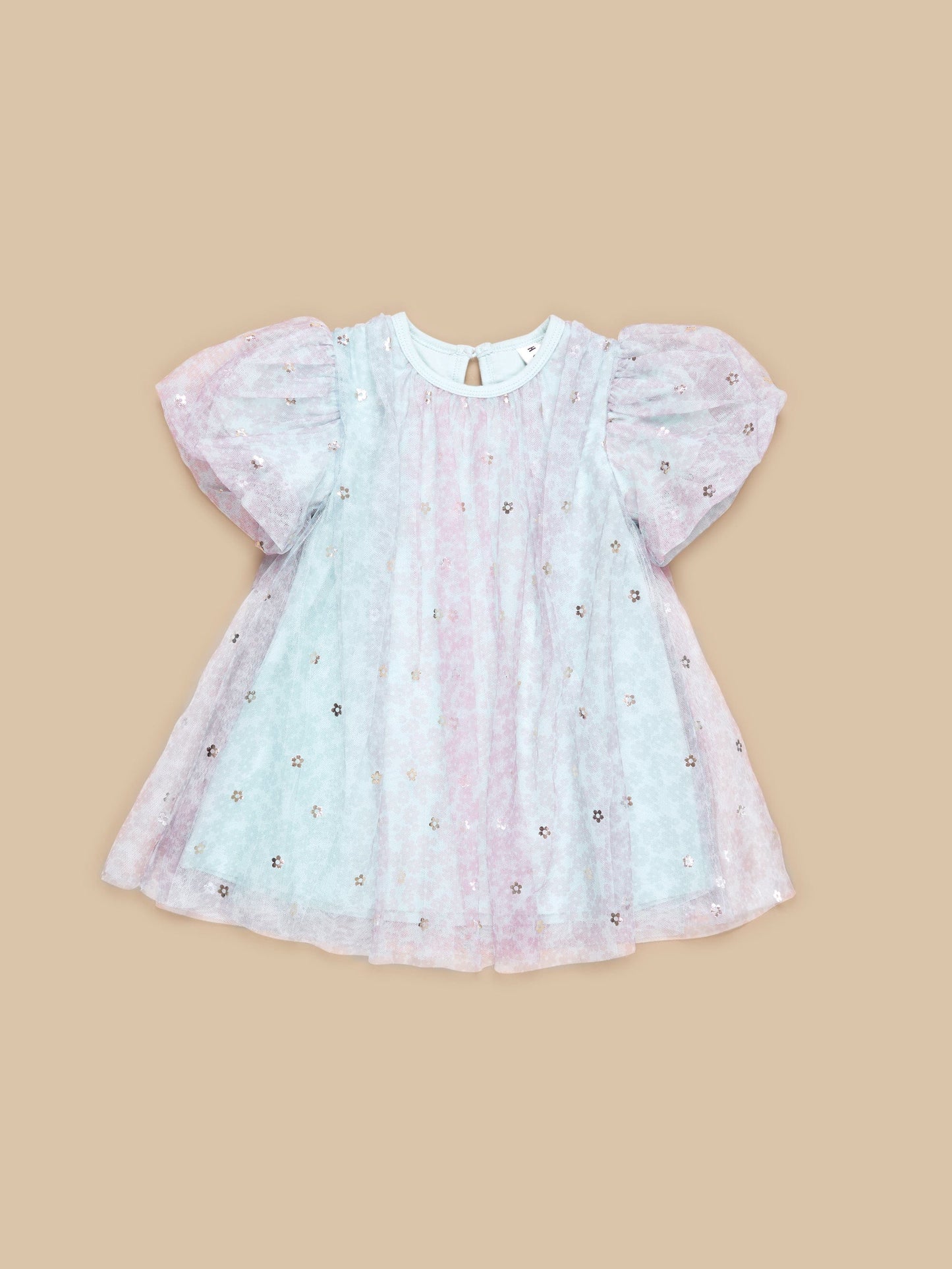 Huxbaby Rainbow Flower Tulle Party Dress