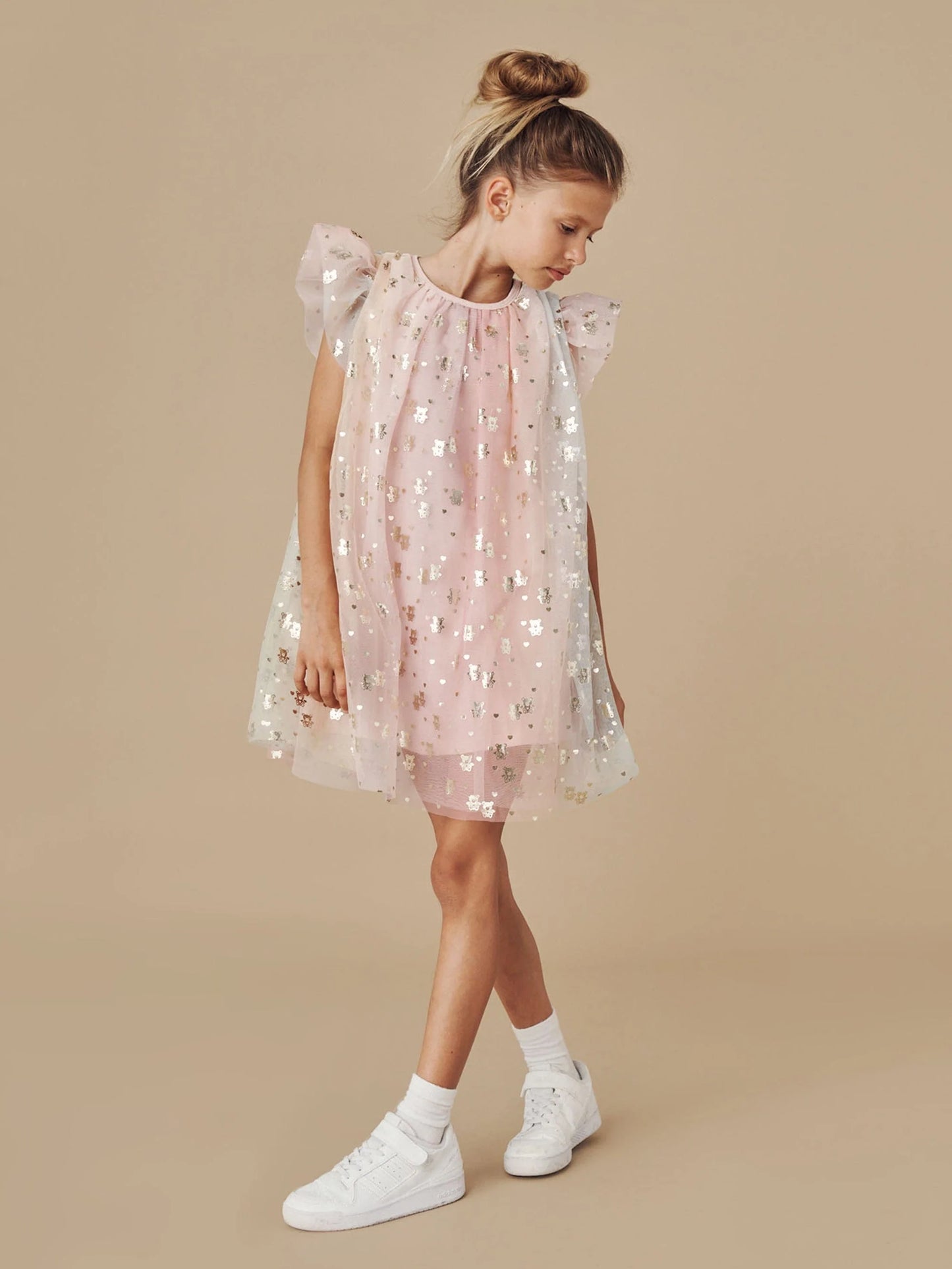 Huxbaby Angle Bear Flutter Sleeve Dress