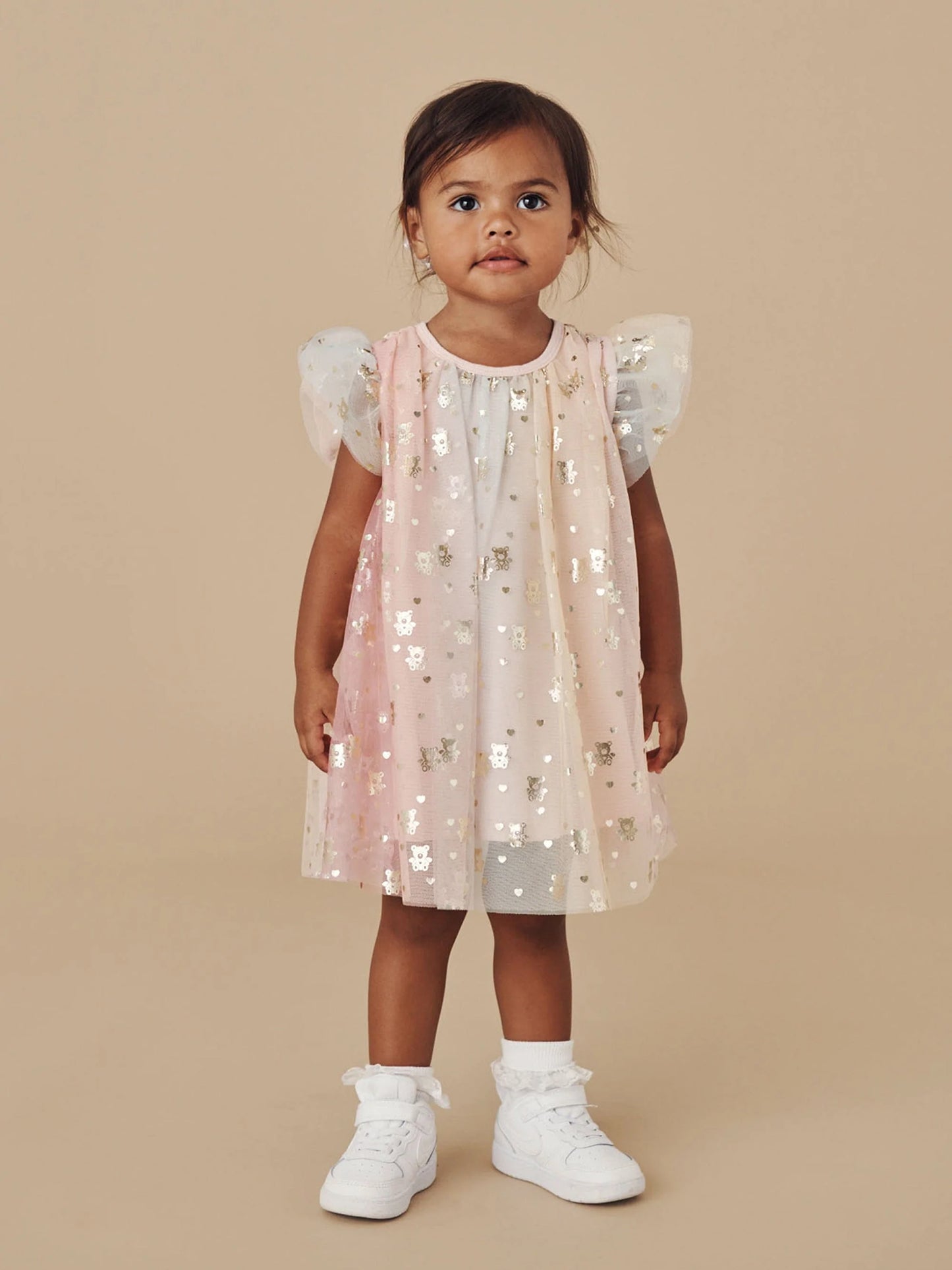 Huxbaby Angle Bear Flutter Sleeve Dress