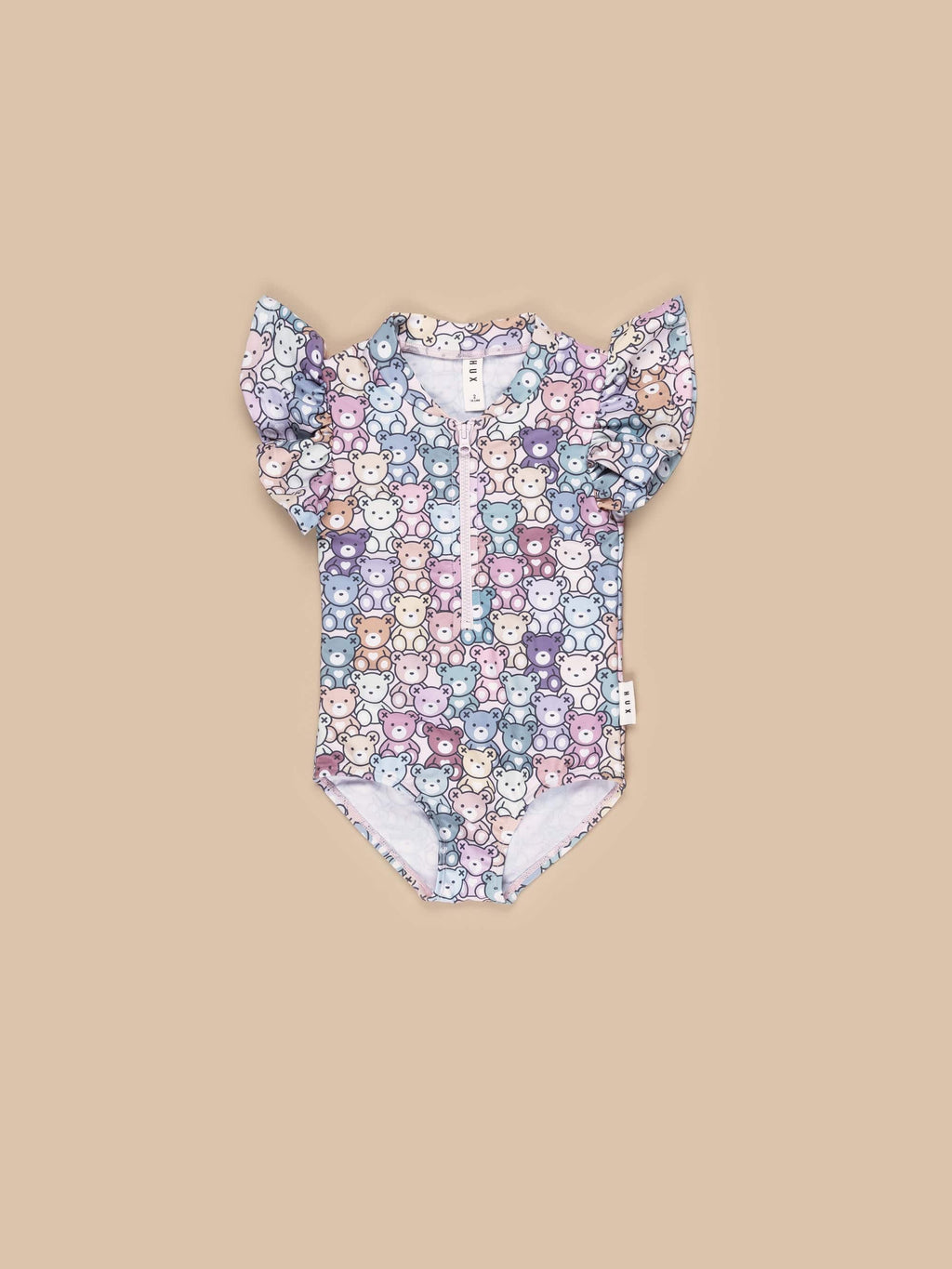 Huxbaby Rainbow bear Frill Zip Swimsuit