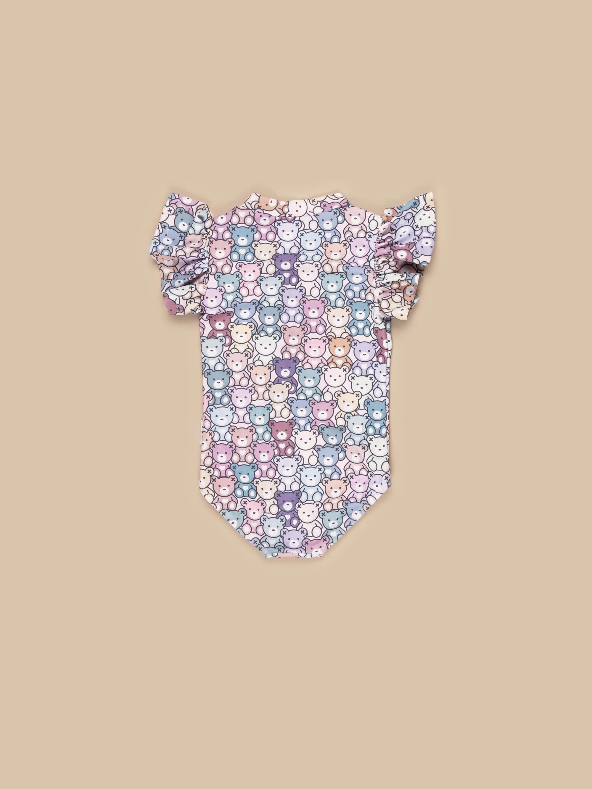 Huxbaby Rainbow bear Frill Zip Swimsuit