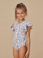 Huxbaby Rainbow bear Frill Zip Swimsuit