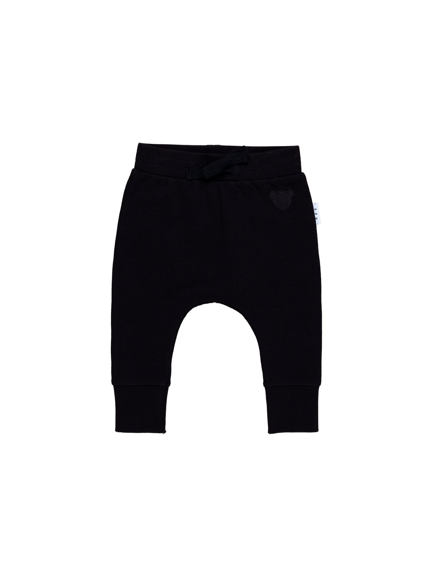 Huxbaby Black Fleece Drop Crotch Pants