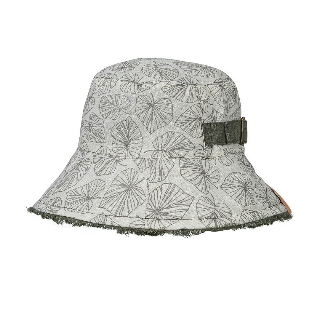 Bedhead Hat - 'Traveller' Adults Frayed Bucket Sun Hat - Leaf / Moss