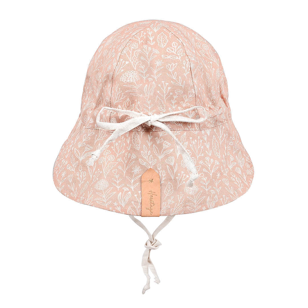 Bedhead Hat - 'Lounger' Baby Reversible Flap Sun Hat - Freya / Flax
