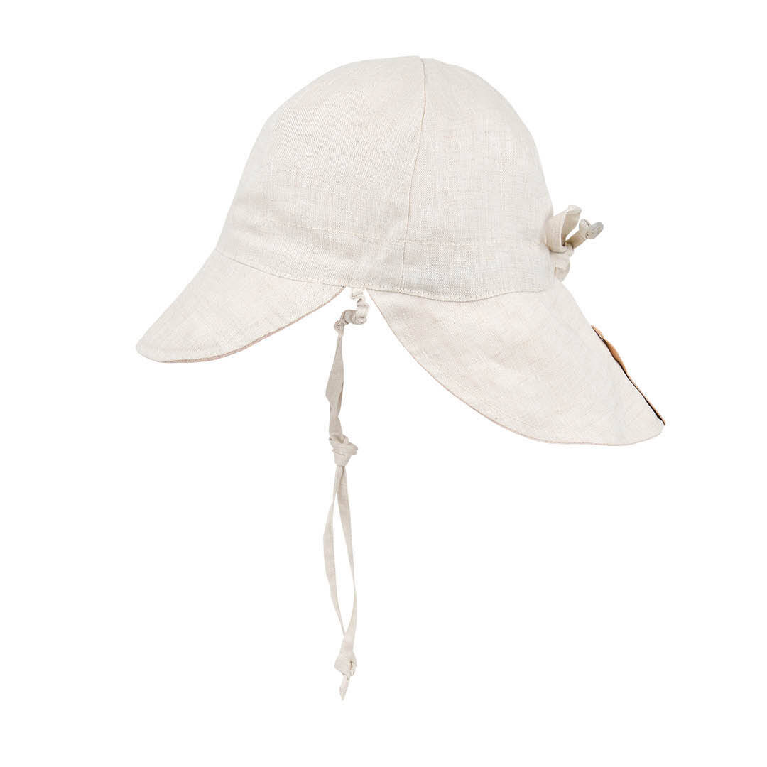 Bedhead Hat - 'Lounger' Baby Reversible Flap Sun Hat - Freya / Flax