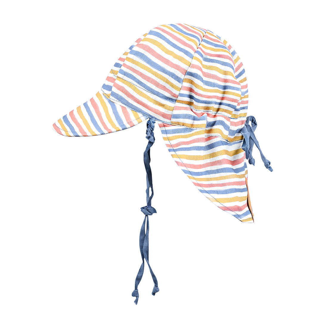 Bedhead Hat - 'Lounger' Baby Reversible Flap Sun Hat - Sammy / Steele