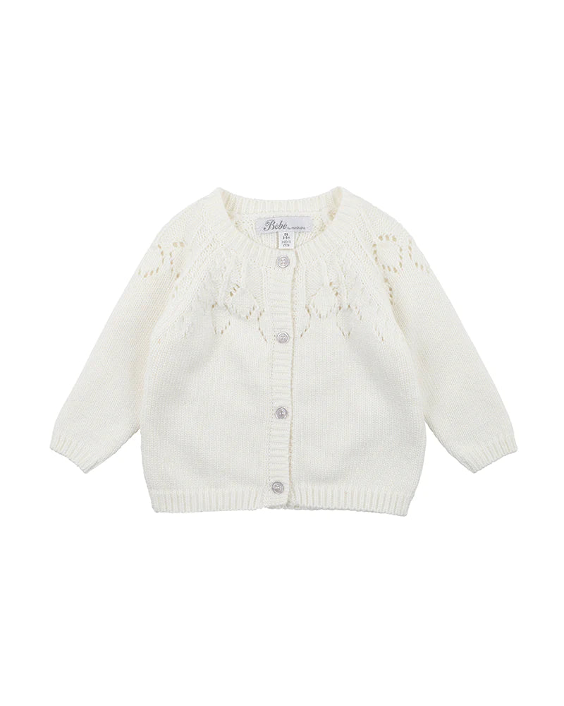 Bebe Cream Needle Out Cardigan